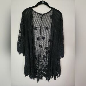 Torrid Black Lace Kimono Cardigan Size 1/2